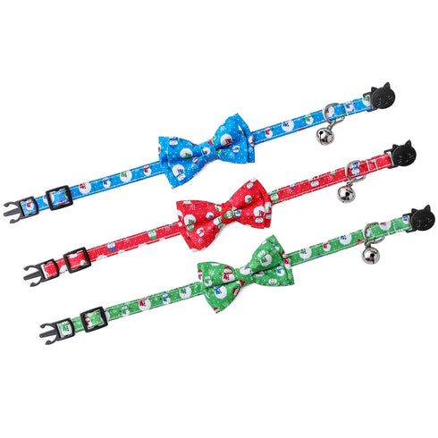 Christmas Snowman Cat Bowtie Collar